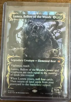 Lumra, Bellow of the Woods (Borderless) (Raised Foil) Bloomburrow Foil - Image 1