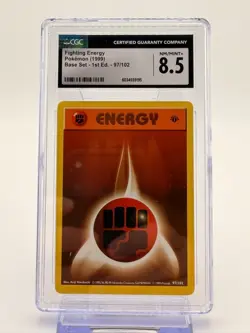 Rare 1999 Pokemon Trainer Deck A Brock's Deck Fighting Energy 97/102 CGC 8.5 - Image 1