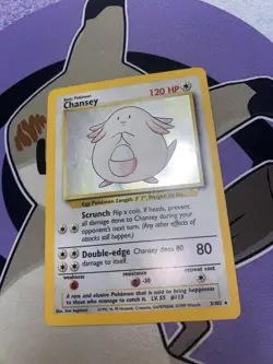 Pokemon TCG Holo Chansey 3/102 Base Set Rare LP - Image 1