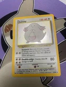 Pokemon TCG Holo Chansey 3/102 Base Set Rare LP - Image 2