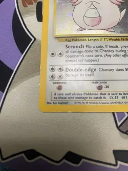 Pokemon TCG Holo Chansey 3/102 Base Set Rare LP - Image 3