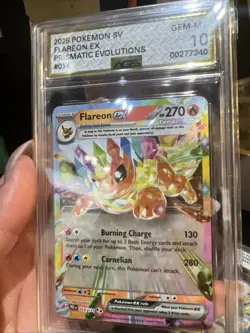 2025 POKEMON PRE EN-PRISMATIC EVOLUTIONS #014 FLAREON EX AGS 10 Gem Mint - Image 2