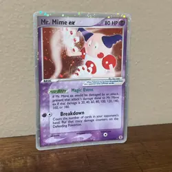 Pokemon TCG Fire Red & Leaf Green Mr. Mime EX #111/112 Rare Holo LP+ - Image 2