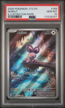 2025 Pokemon TCG NOIBAT 169/159 EN: Journey Together IR PSA 10 GEM MINT - Image 1
