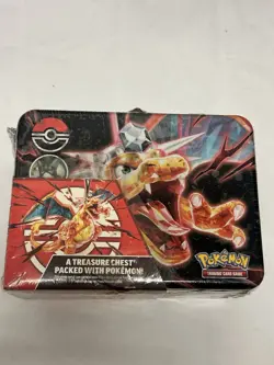 Pokemon Charizard TCG Sealed Tin Lunch Box A Treasure Chest Packed with Goodies - Image 1