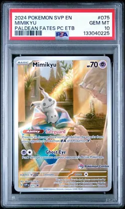 Mimikyu - 075 (Pokemon Center Exclusive) 075 Sv: Scarlet & Violet Promo PSA 10 - Image 1