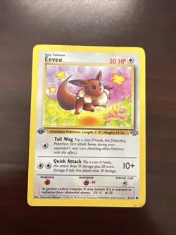 1st Edition Eevee 51/64 Jungle Set Vintage 1999 Pokemon TCG WOTC EX MP - Image 1