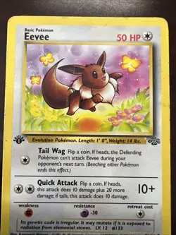 1st Edition Eevee 51/64 Jungle Set Vintage 1999 Pokemon TCG WOTC EX MP - Image 5