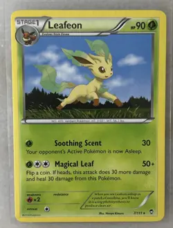 Pokemon TCG Leafeon XY Furious Fists 7/111 Regular Non Holo Rare Card LP - Image 1