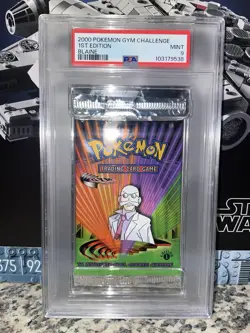 Pokemon Gym Challenge 1st Edition Sealed Booster Pack (Blaine) Graded PSA 9 Mint - Image 1