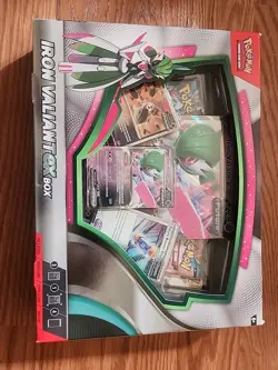 New Sealed Pokemon TCG Iron Valiant ex Box Factory Sealed w/4 Booster Packs - Image 1