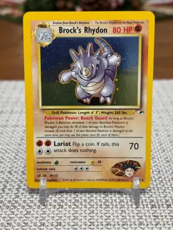 2000 Pokemon #2/132 Brock’s Rhydon (Gym Heroes) Holo NM - Image 1