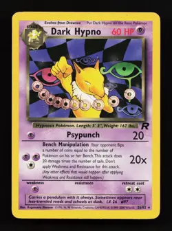 Dark Hypno 26/82 Non Holo Rare Team Rocket Pokemon Card - Image 1