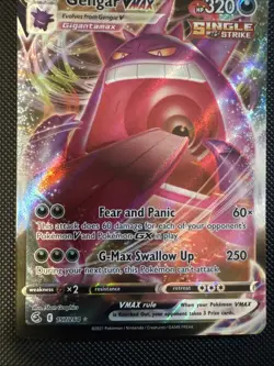 Pokemon Sword & Shield Fusion Strike Gengar VMAX 157/264 Holo Ultra Rare NM - Image 3