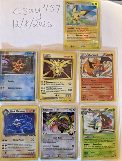 Pokemon TCG Lot of 7 Vintage cards - Machamp Charizard Rayquaza Zapdos Staryu - Image 1