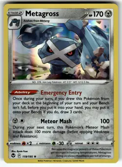 Metagross 119/195 SWSH12: Silver Tempest NM Pokemon Card TCG - Image 1