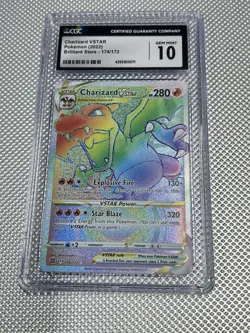Pokemon TCG Charizard VSTAR Rainbow Secret Rare Card Brilliant Stars 174/172 - Image 1