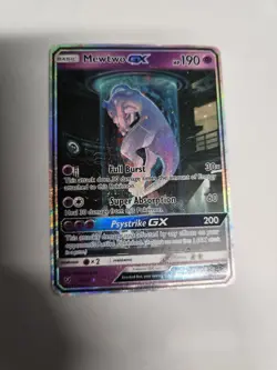 Pokemon Mewtwo GX TCG Shining Legends Holo Card 78/73 Secret Rare - Image 1