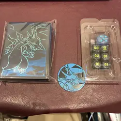 Pokemon Phantasmal Flames ETB Card Sleeves 65 Count With Charizard Coin and Dice - Image 1