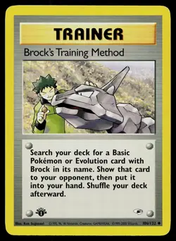 Pokemon Gym Heroes 106/132 Brock's Training Method 1st Edition Pokemon Card - Image 1