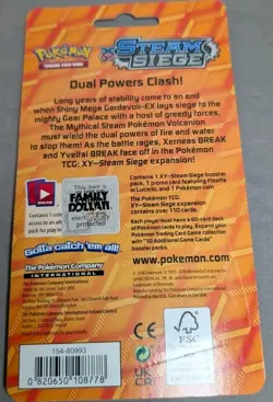 Pokemon XY Steam Siege Blister Card Pack with Lucario Promo - Image 2