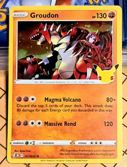 Groudon 17/25 25th Anniversary Celebrations Pokemon TCG Card Holo Rare NM-M+ - Image 1