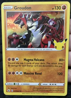 Pokemon Card TCG - Groudon - 17/25 - 25 Anniversary Celebrations - Holo Rare - Image 1