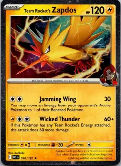 Team Rocket's Zapdos - (Cosmos Holo) Promo Miscellaneous Cards & Products 070/18 - Image 1