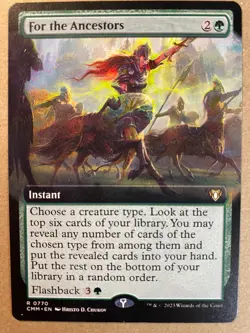 MTG 1x EXTENDED ART For the Ancestors # 770 Commander Masters Magic the x1 NM - Image 1