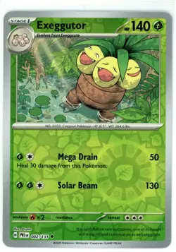 Pokemon TCG Exeggutor 002/131 Sv: Prismatic Evolutions Reverse Holo - Image 1