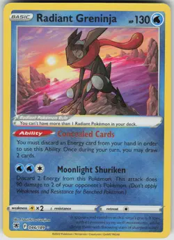 Pokemon Radiant Greninja 046/189 SWSH10: Astral Radiance Radiant Rare NM - Image 1