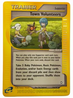 Town Volunteers - Aquapolis 136/147 2002 - E Reader - Pokemon TCG - WOTC - NM - Image 1