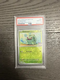 2023 POKEMON MEW EN-151 BEST BUY EXCLUSIVE #001 BULBASAUR PSA 10 - Image 1