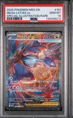 2025 POKEMON MEGA EVOLUTION SPECIAL ILLUSTRATION RARE #181 MEGA LATIAS EX PSA 10 - Image 1