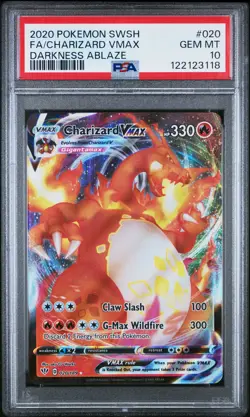 2020 POKEMON SWORD & SHIELD DARKNESS ABLAZE #020 FULL ART/CHARIZARD VMAX PSA 10 - Image 1
