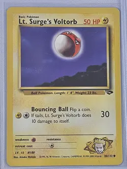 Lt. Surge's Voltorb 86/132 Unlimited Pokemon Gym Challenge - LP - Image 1