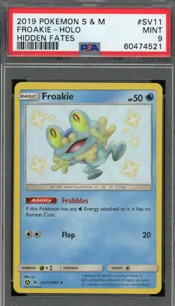 2019 Pokemon Sun & Moon Hidden Fates Froakie SV11 PSA 9 MINT - Image 1