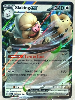 Slaking Ex 147/191 Double Rare SV08: Surging Sparks Pokemon TCG Near Mint - Image 1