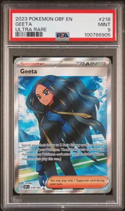 PSA 9 Geeta 218 Ultra Rare Pokemon 2023 Pokemon Obf En-Obsidian Flames - Image 1