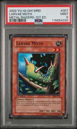 2002 YU-GI-OH! MRD 1st Ed. LARVAE MOTH PSA 9 - Image 1