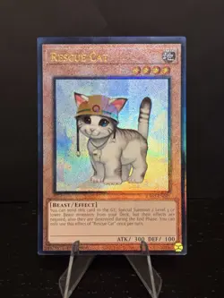 Yugioh! - Rescue Cat - RA02-EN001 - QC Secret Rare - 1st Ed. - NM/M - NEW - Image 1