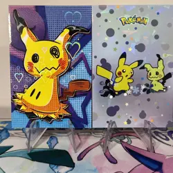 2 Cracked Ice And Heart Holo Pikachu And Mimikyu Database Non-TCG Pokemon Cards - Image 2