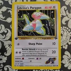 Sabrina's Porygon 98/132 Gym Challenge 1st Edition WOTC NM Vintage Pokemon Card - Image 1
