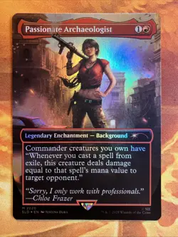 MTG Foil Borderless Passionate Archaeologist Secret Lair PlayStation X Uncharted - Image 1
