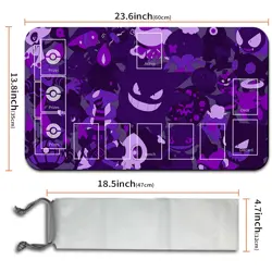 NEW Pokemon Gengar Playmat with Card Zones Free Bag Rubber Game Playmat of TCG - Image 2