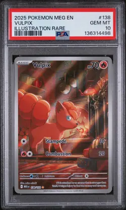 2025 POKEMON MEG EN-MEGA EVOLUTION ILLUSTRATION RARE #138 VULPIX PSA 10 - Image 1