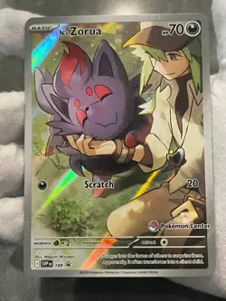 Pokemon TCG N's Zorua 189 Scarlet & Violet Black Star Promo Pokemon Center LP - Image 3