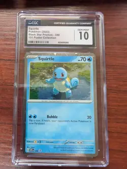 CGC 10 GEM MINT Graded Pokemon 2023 Squirtle SVP 048 Black Star Promo 151 - Image 1