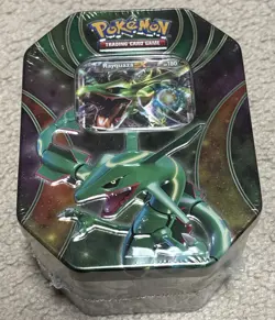 Pokemon TCG 2016 Rayquaza EX Powers Beyond Collectors Tin Sealed Vintage - Image 1