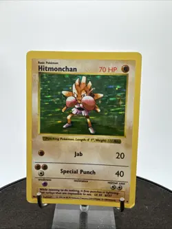 1999 Pokemon Game Base Set SHADOWLESS Hitmonchan Holo 7/102 - Image 1